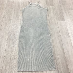NWOT avocado Gray mineral washed high neck ribbed dress in gray size large